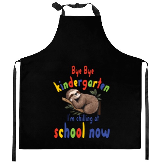 School kid, first grade, chill at school Kitchen Aprons