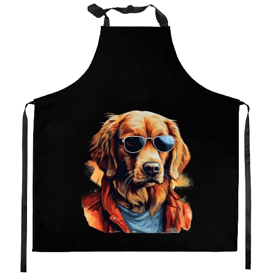 Golden Retriever in the Streets | Dog Lovers Kitchen Aprons