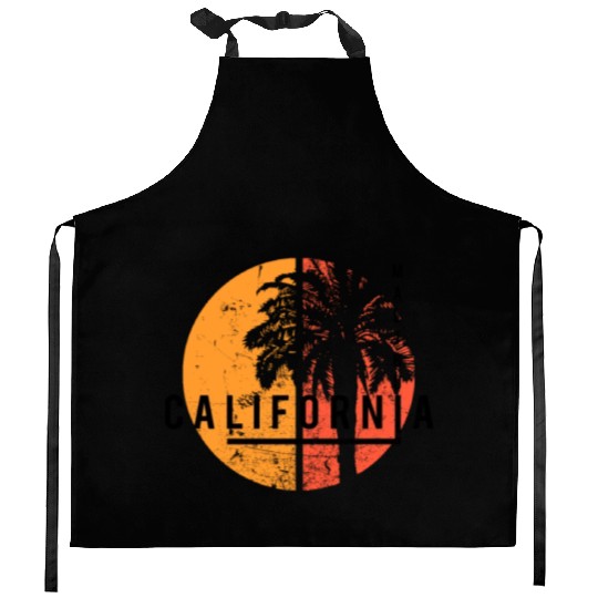 Malibu California Cool Native Palm Tree Kitchen Aprons
