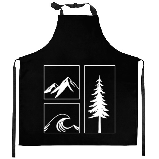 Collected Nature White Version Kitchen Aprons