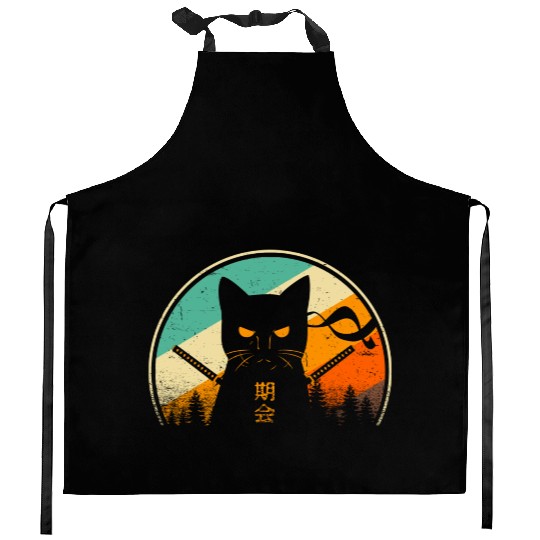 Vintage Japanese Cat Kawaii Retro Style Cat Kitten Kitchen Aprons