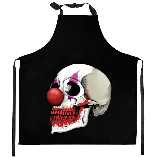 Laughing Clown Skull Fate Until Death Kitchen Aprons