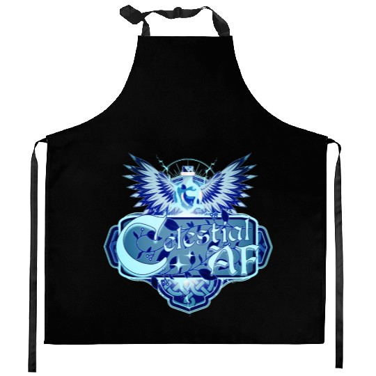 Celestial AF Healing Potion and Angel Wings Kitchen Aprons