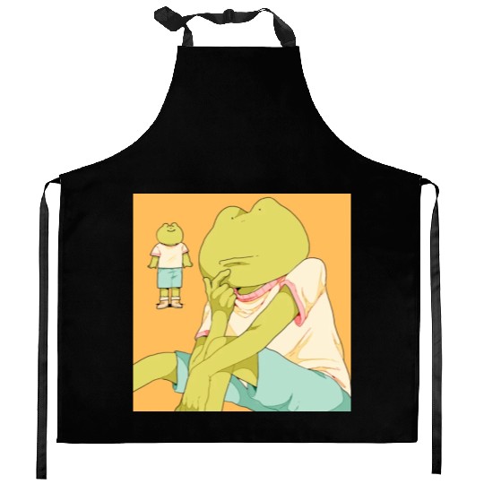 Green Frog Friends Kitchen Aprons