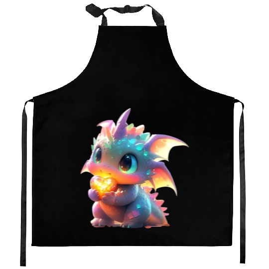 Baby-Heart-Dragon-Q Kitchen Aprons