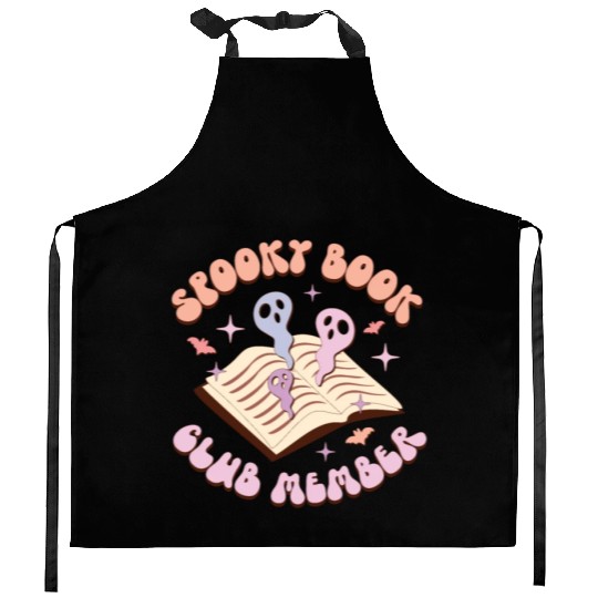 Spooky Book Club Member, Happy Halloween Day Kitchen Aprons