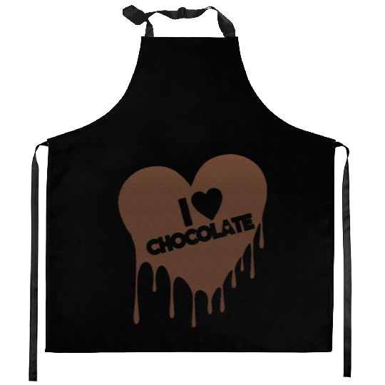 I Love Chocolate Candy Heart Lover Kitchen Aprons