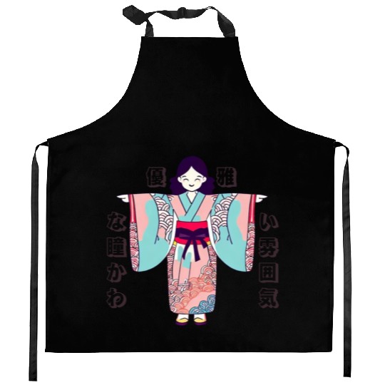Kimono Kawaii Adorable Kitchen Aprons