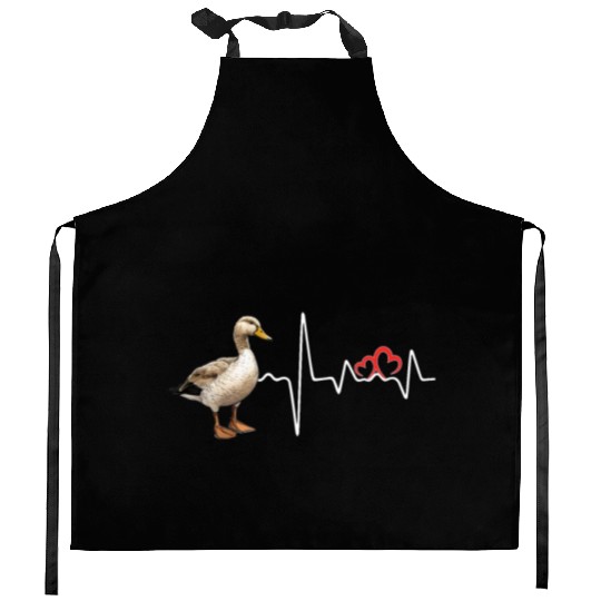 Duck Hunting Love Heartbeat Duck Hunter Kitchen Aprons
