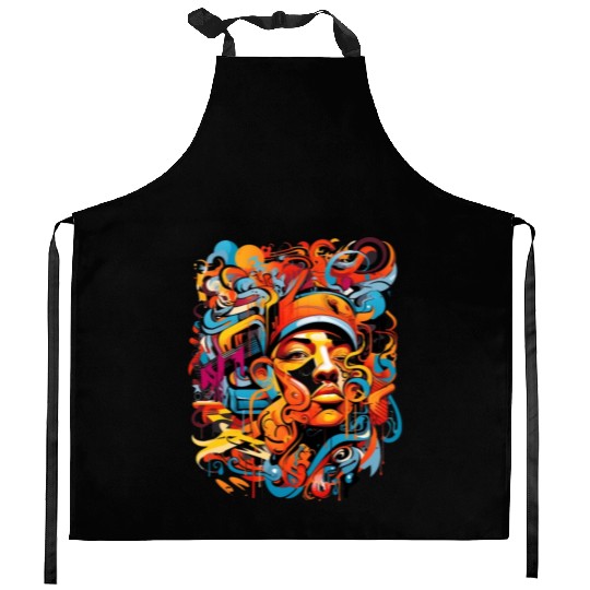 Music, hip-hop, rap, rapper, sound, gift. Kitchen Aprons