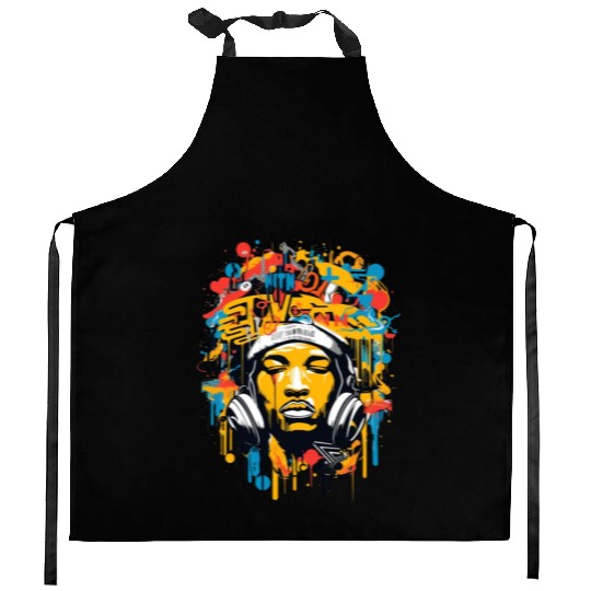 Hip-hop, music, rap, rapper, sound, gift Kitchen Aprons