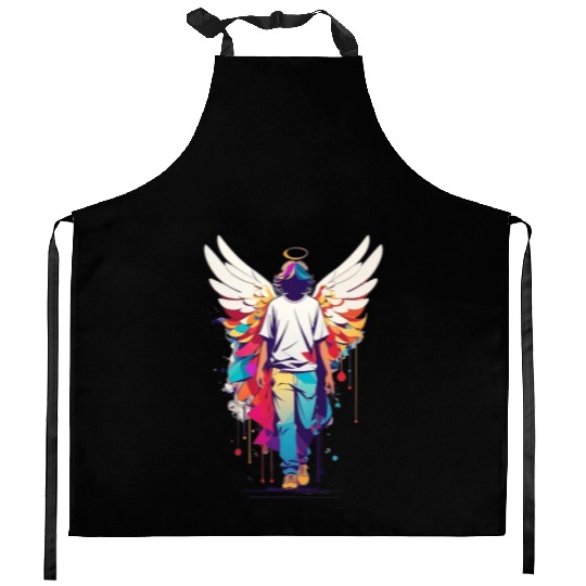 Angel with no face Kitchen Aprons