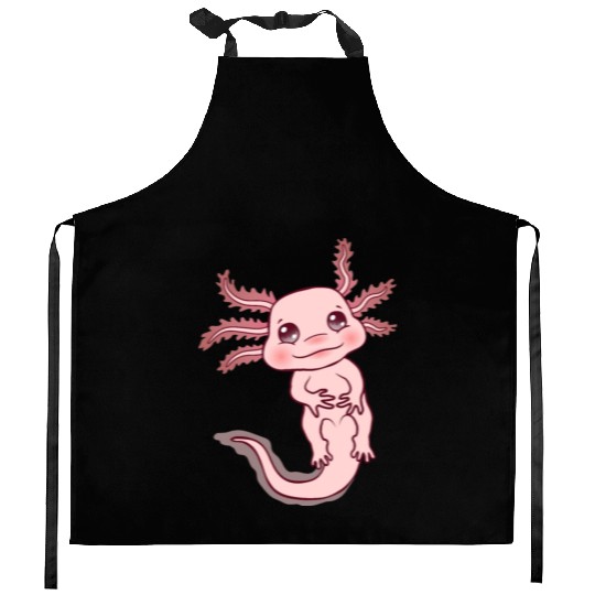 Cute Pink Kawaii Axolotl Lover Sweet Adorable Fish Kitchen Aprons