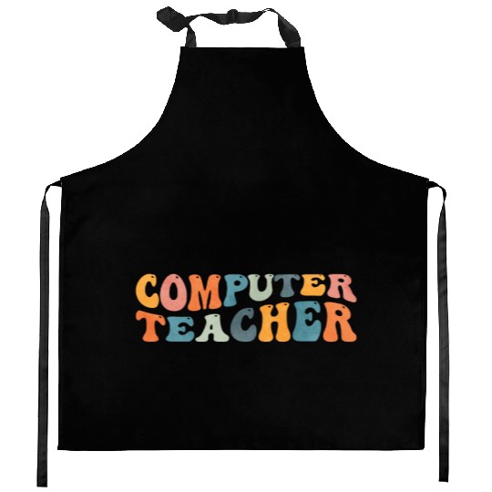 Groovy Computer Teacher Teaching Kitchen Aprons