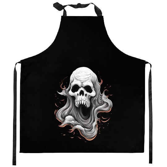 Eerie Halloween Ghoul Art, Spooky Season Delight 3 Kitchen Aprons