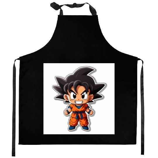 Goku Sticker Happy Bold Colors art toy style Kitchen Aprons