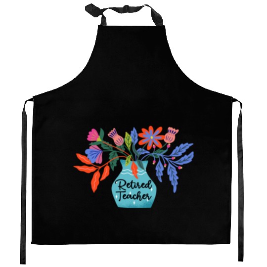 Retired Teacher Floral Retirement Of Teaching Kitchen Aprons