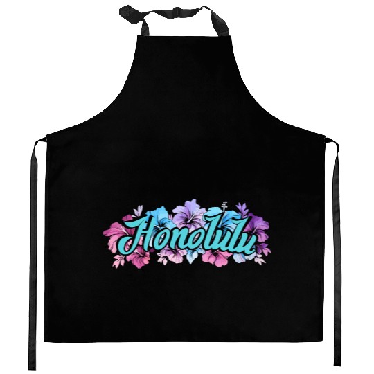 Honolulu Hawaii Hibiscus Kitchen Aprons