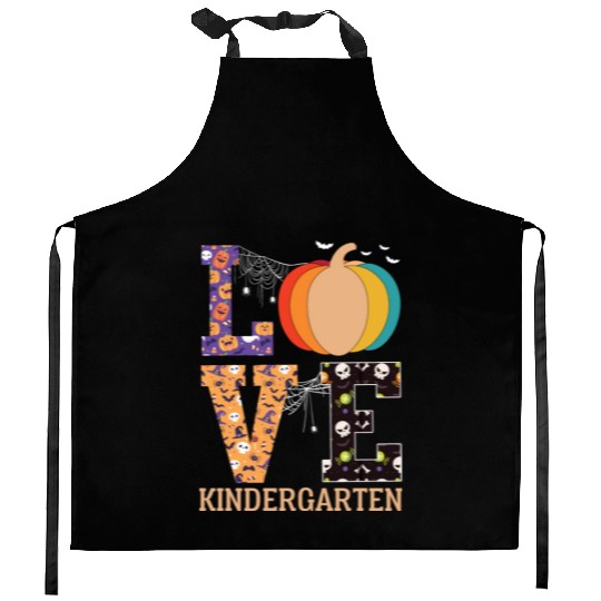 Love Pumpkin Candy Corn Halloween Love Costume Men Kitchen Aprons