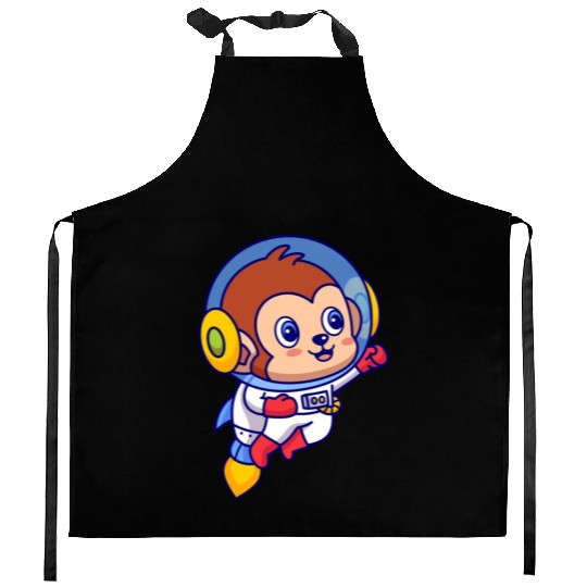 Flying Monkey Astronaut Kitchen Aprons
