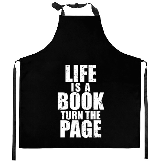 Life Is A Book Turn The Page Distressed Kitchen Aprons
