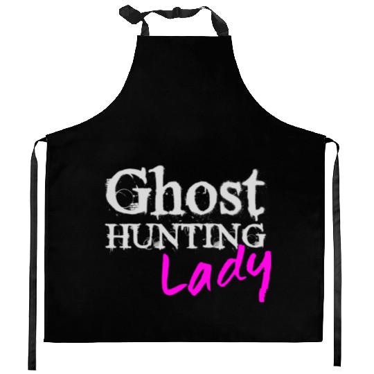 Ghost Hunting Lady Paranormal Investigator Kitchen Aprons