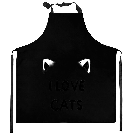 I love cats Kitchen Aprons
