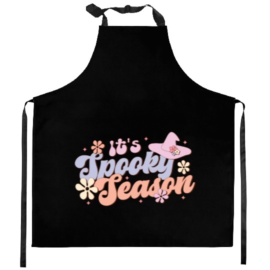 It's Spooky Season, Happy Halloween Day Kitchen Aprons