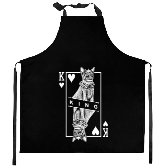 Abyssinian Cat Lover King Of Hearts Funny Pop Art Kitchen Aprons