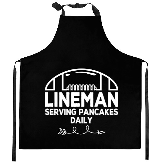 Lineman Serving Pancakes Daily Football Lovers Kitchen Aprons