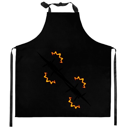 Electric fence barbed wire Kitchen Aprons