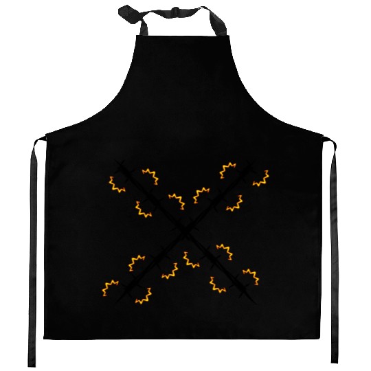 Electric fence barbed wire cross Kitchen Aprons