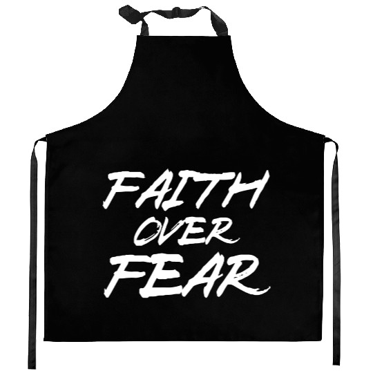 Faith Oveer Fear Love Jesus Christian Christmas Kitchen Aprons
