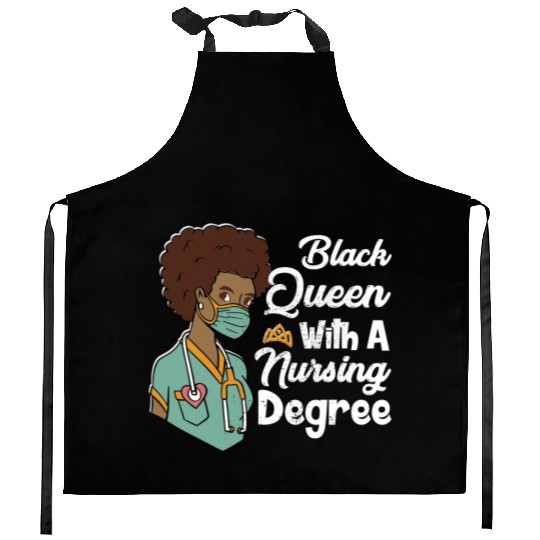 Black Queen With A Nursing Degree Kitchen Aprons