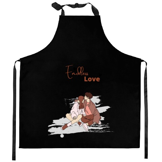 Endless Love Couple Kitchen Aprons