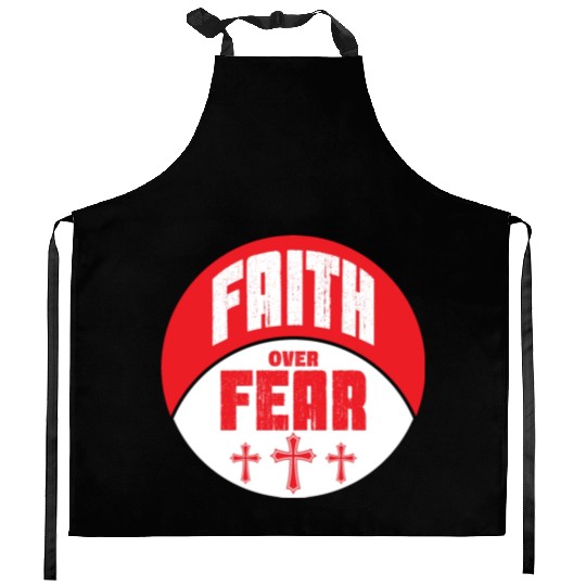 Faith Over Fear Love Jesus Christian Christmas Kitchen Aprons
