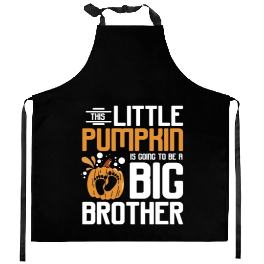 Pregnancy Thanksgiving pumpkin big brother Kitchen Aprons