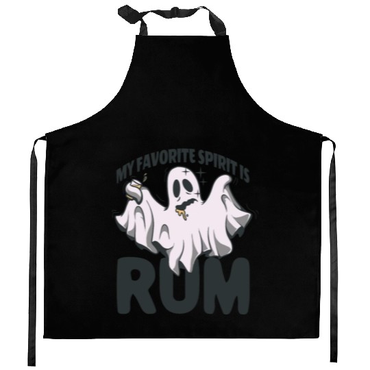 My Favorite Spirit Is Rum Halloween Rum Ghost Kitchen Aprons