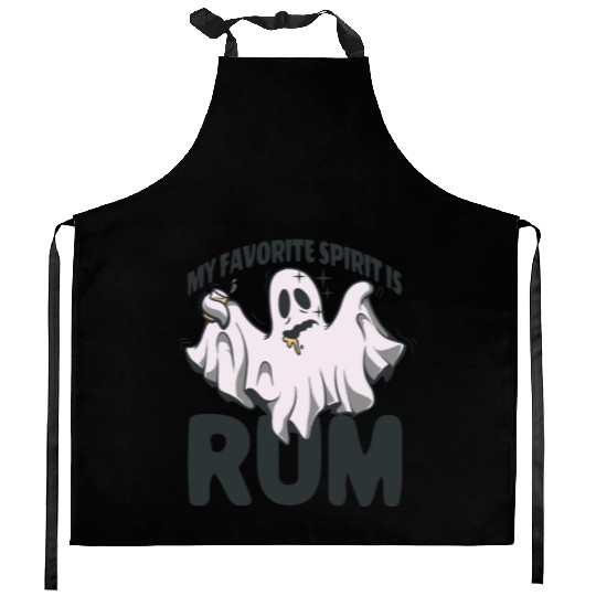 My Favorite Spirit Is Rum Halloween Rum Ghost Kitchen Aprons