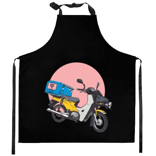 colorful motorcycle Kitchen Aprons