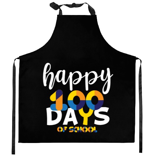 Happy 100 Days Of School Kitchen Aprons Teacher Team Grade
