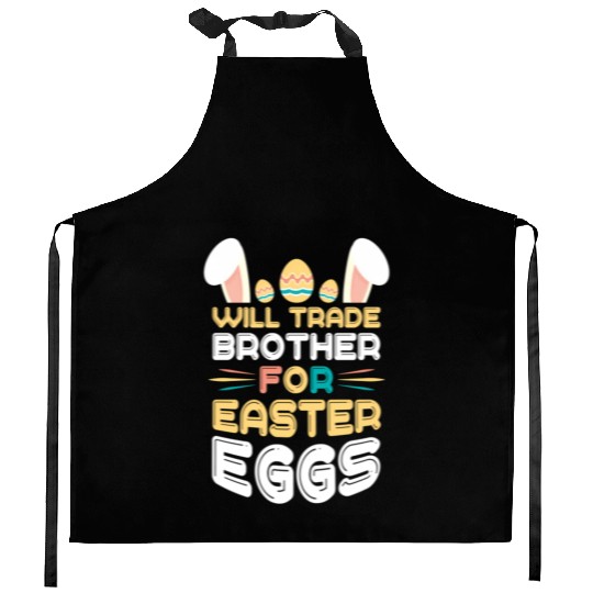 Will Trade Cousin Happy Easter Bunny Ears Eggs Hun Kitchen Aprons