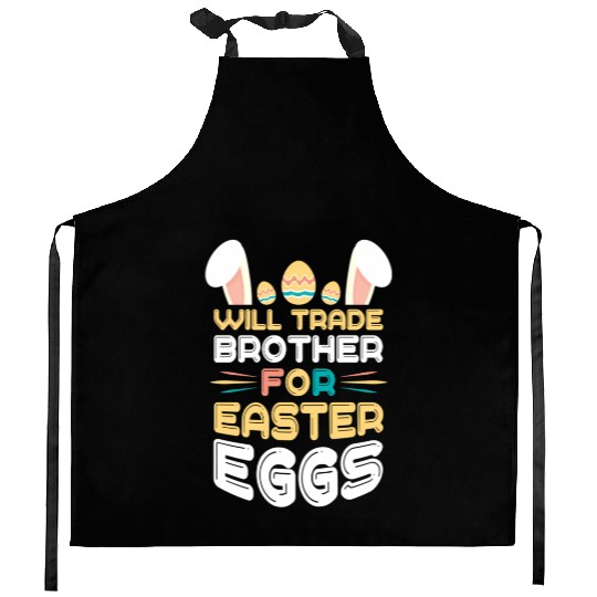 Will Trade Cousin Happy Easter Bunny Ears Eggs Hun Kitchen Aprons