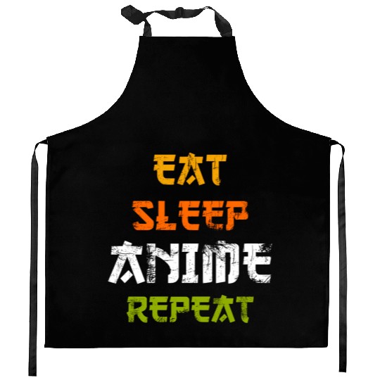 Eat Sleep Anime Repeat Japanese Ga Japan Kitchen Aprons