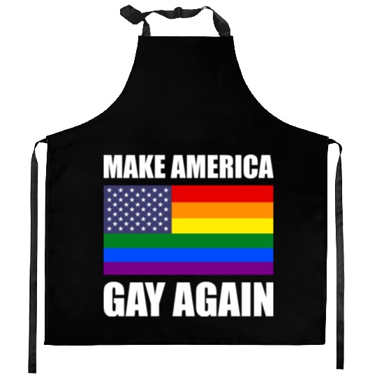 Rainbow LGBTQ American Pride Diversity Flag Kitchen Aprons