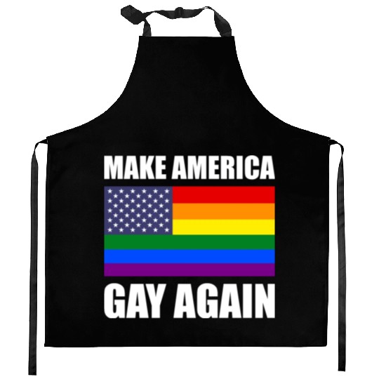 Rainbow LGBTQ American Pride Diversity Flag Kitchen Aprons