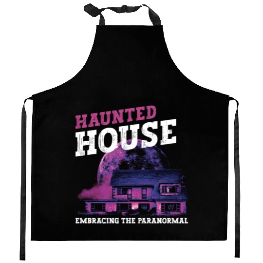 Horror Paranormal Haunted House Spooky Halloween Kitchen Aprons