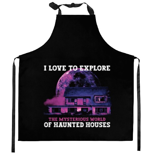 Horror Paranormal Haunted House Spooky Halloween Kitchen Aprons