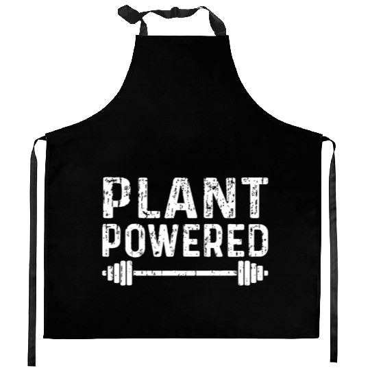 Workout Motivation Plant Powered Fitness Gym Vegan Kitchen Aprons