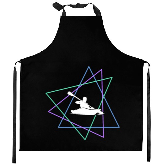 Geometric Kayak Adventure Kitchen Aprons